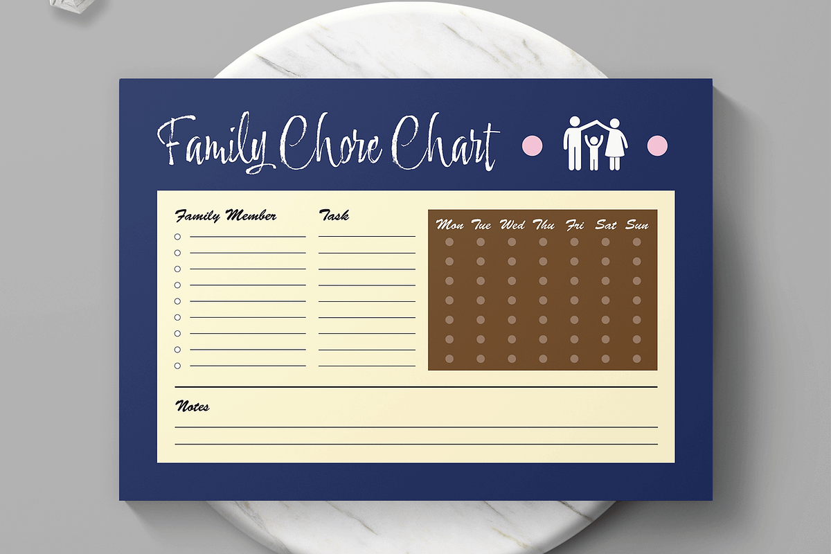 Weekly Family Chore Chart Planner, a Stationery Template by MightyDesign (Photo 2 of 6)