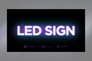 LED Sign Text Effect Design