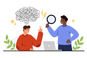 Mental Health Therapy and Support, a Person Illustration by Flashvector