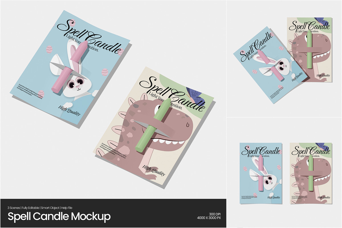 Spell Candle Mockup, a Packaging Mockup by Permadi Creative (Photo 1 of 5)