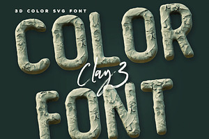 Clay 3 - Color Font, a Symbol Font by Deeezy