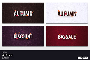 Autumn Sale banners with leaves.