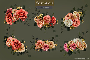 Nostalgia Rose Floral Clip Art