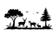 Wildlife Forest Silhouette Vector Bu, an Illustration by Designs_River (Thumbnail 22 of 51)