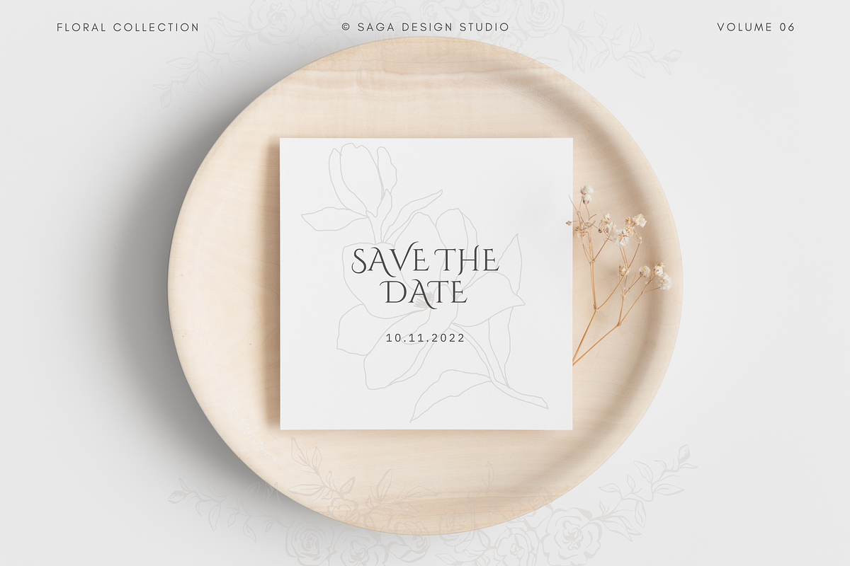 Minimal Lineart Magnolia Flowers, an Illustration by Saga Design Studio (Photo 4 of 5)