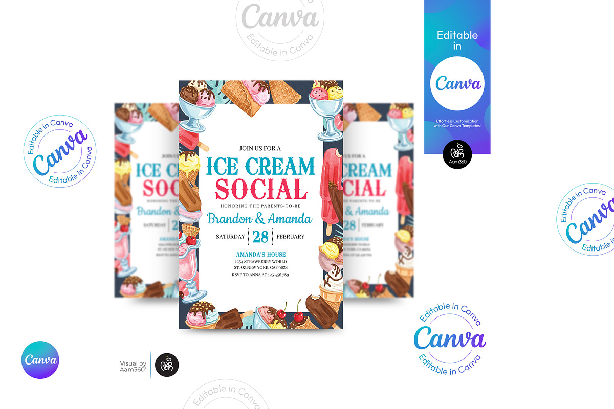 Ice Cream Social Flyer, a Flyer Template by Aam360 (Photo 3 of 3)