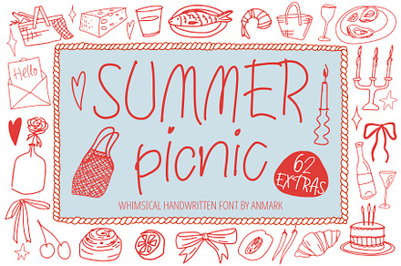 Summer Picnic | Extras Doodle Font, a Handwritten Font by AnMark