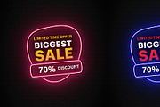 Sale Promotions Vector Neon Bundle, a Decorative Illustration by Photoshop Action (Thumbnail 7 of 15)