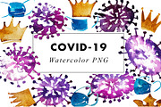 Watercolor Coronavirus Covid-19, an Illustration by Heartmade by Claudia (Thumbnail 4 of 4)