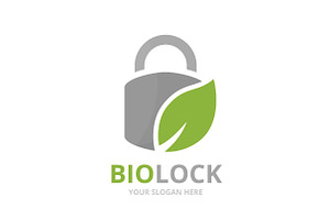 Vector Lock And Leaf Logo