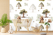 Watercolor Bears in the Forest Cute, an Animal Illustration by Pati Paints (Thumbnail 9 of 13)
