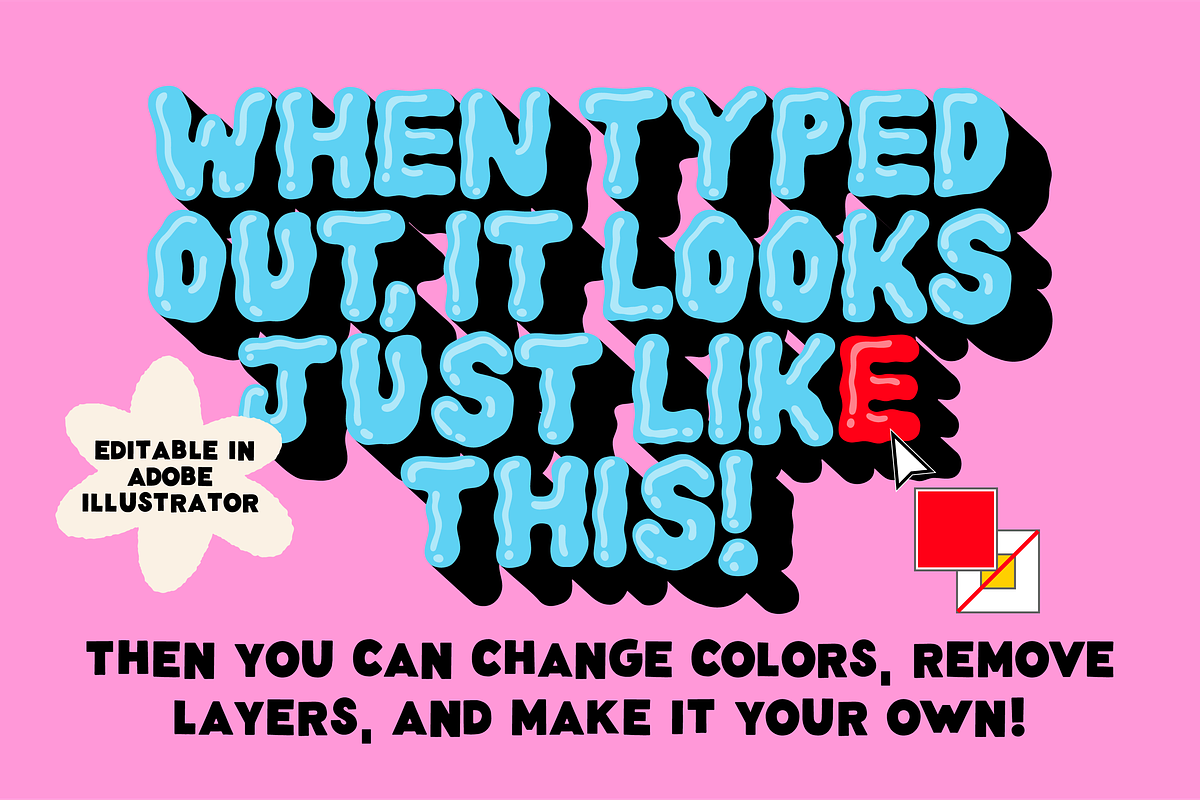 Ooze Out Loud! SVG Color Font, a Handwritten Font by Meg Lewis Fun House (Photo 10 of 11)