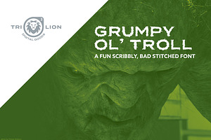 Grumpy Ol' Troll - Stitched Font