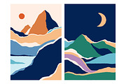Abstract nature landscapes cards set, a Decorative Illustration by Good Studio (Thumbnail 11 of 34)