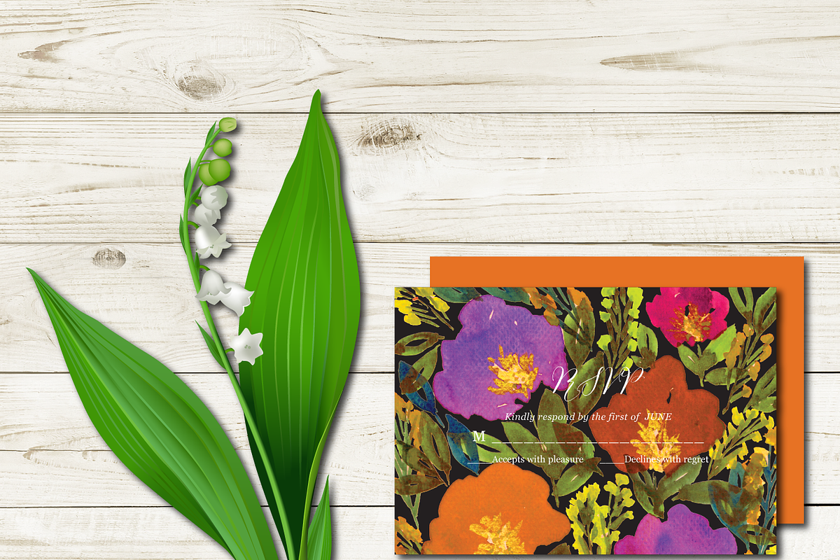 Wedding Invitation Suite Flowers, an Invitation Template by aticnomar (Photo 3 of 5)