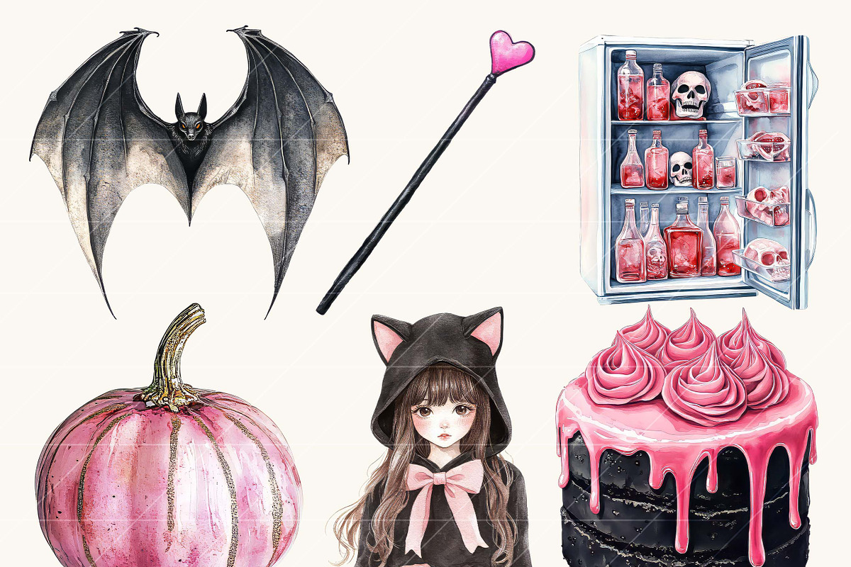 Watercolor Pretty Haunting Clipart, an Object Illustration by Design Scotch (Photo 4 of 9)