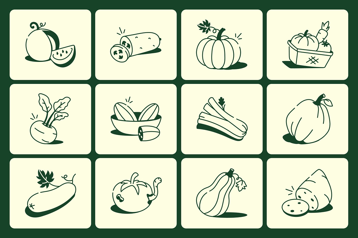 Vegetables Drawing Illustration, an Outline Icon by Vectors Market (Photo 5 of 8)