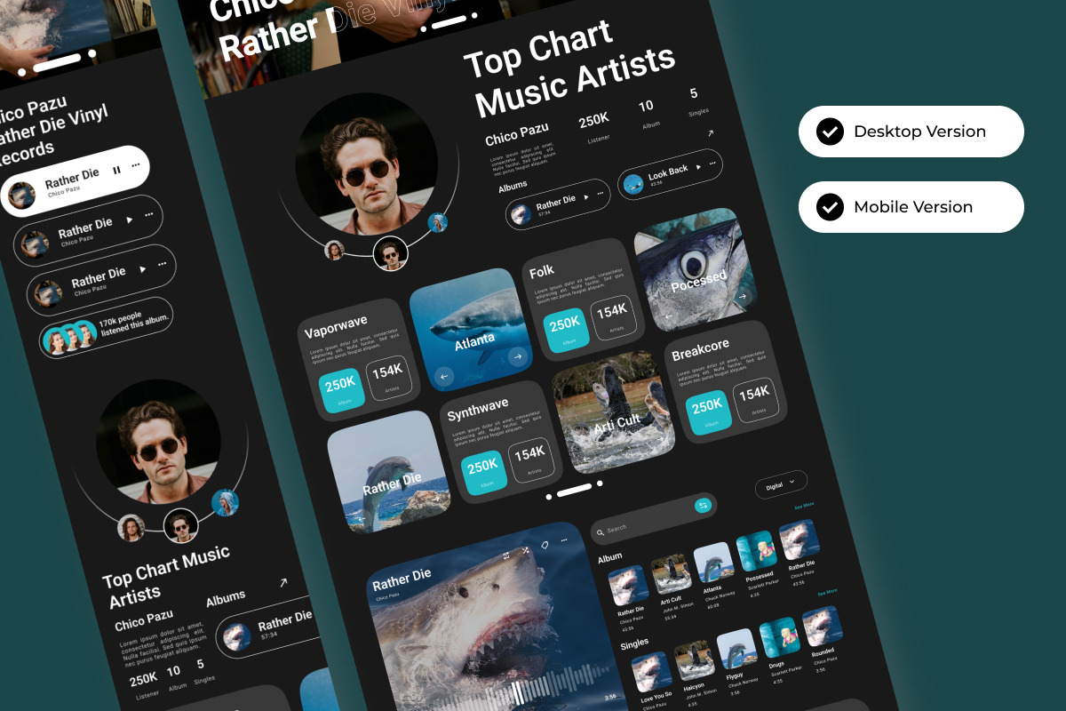 TempoTopia - Music Streaming Landing, a Landing Page Template by twinstd (Photo 2 of 5)