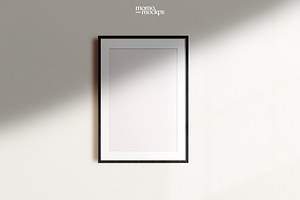 DIN A Black Wood Frame Mockup PSD