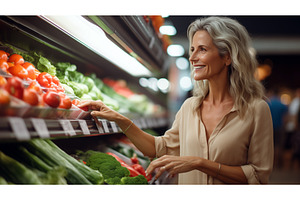 Elderly Lady Grocery Shopping in, a Person Photo by CREATIVEDEF
