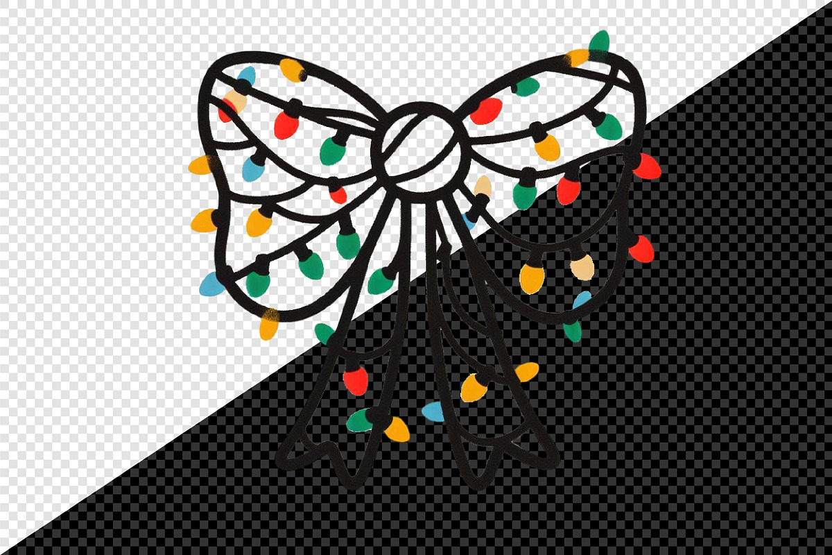 Christmas Light Coquette Bow PNG, an Illustration by Creative Art (Photo 4 of 9)