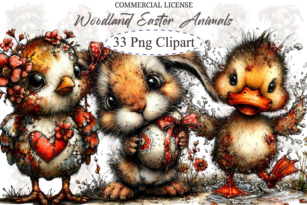Woodland Easter Animals, an Illustration by designcity5 (Photo 1 of 5)