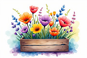 Wildflowers In Wooden Box Clipart Ki, an Illustration by hafijul (Thumbnail 11 of 14)
