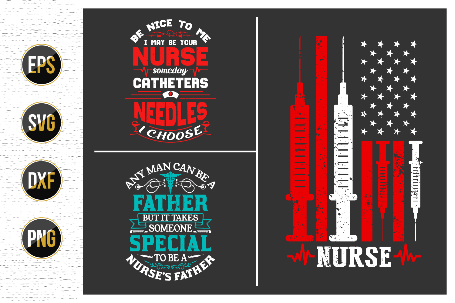Nurses lettering svg design bundle