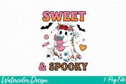 Sweet and Spooky Png, Ghost Png, an Illustration by Watercolor design (Thumbnail 1 of 3)