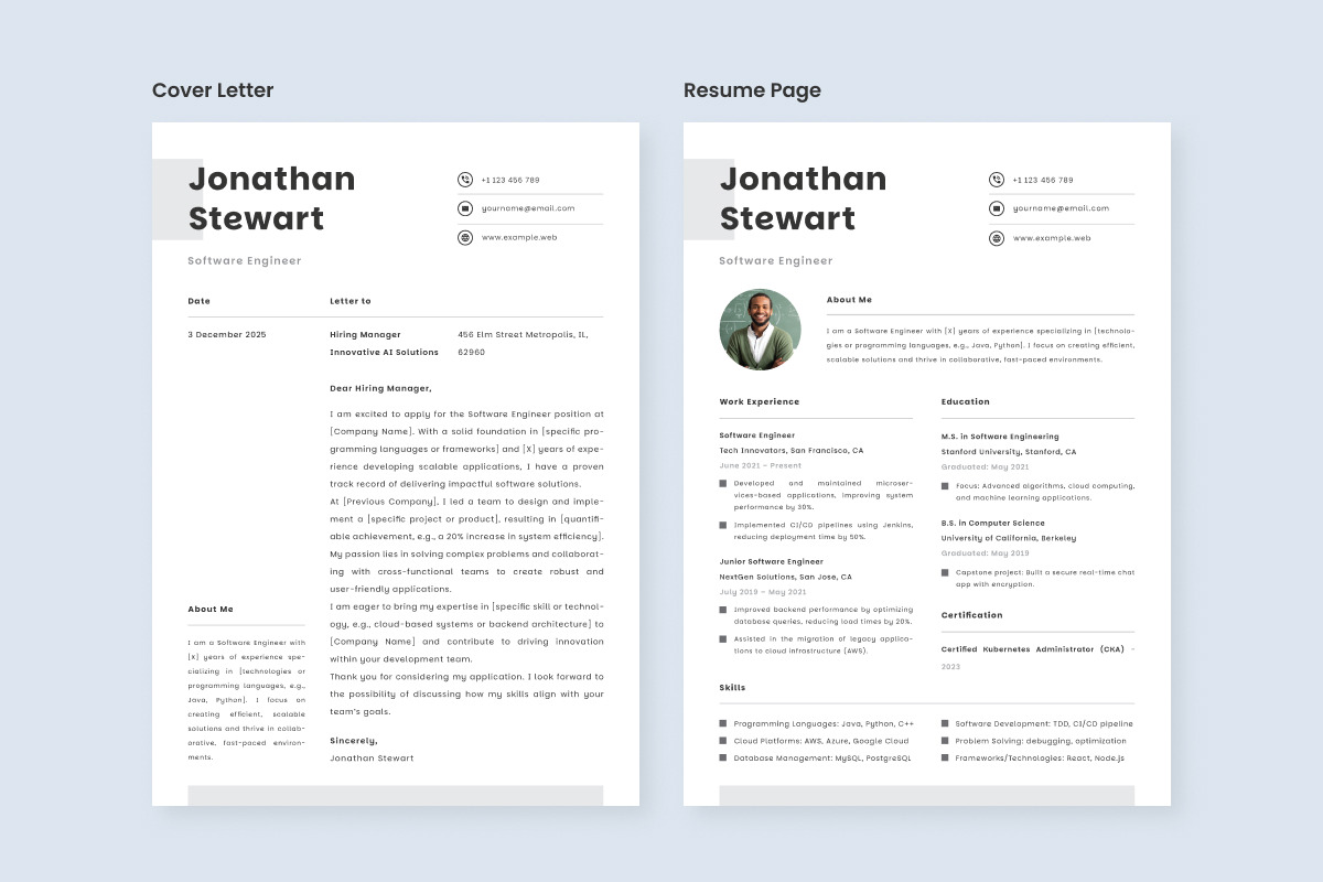 Modern CV for Software Engineer, a Resume Template by twinstd (Photo 2 of 2)