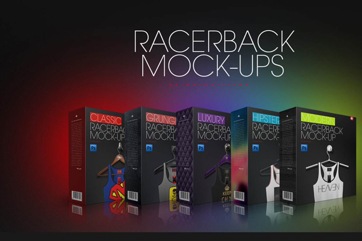 Racerback Tank On 5 Stages Mock-up, a Hoody Mockup by Mocca Mockups Store (Photo 2 of 68)