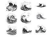 Ocean Sea Waves Set 1 Procreate, a Brush Add-On by Disasterology Ink (Thumbnail 7 of 10)
