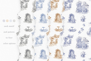 Toile De Jouy Seamless Pattern