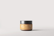 Frosted Amber Glass Jar Mockups, a Packaging Mockup by MockupFree.Net (Thumbnail 3 of 6)