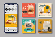 Furniture Social Media Posts, a Social Media Template by MightyDesign (Thumbnail 1 of 9)
