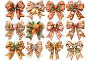 Watercolor Gingerbread Bow Clipart, a Decorative Illustration by stickermadness (Thumbnail 2 of 4)