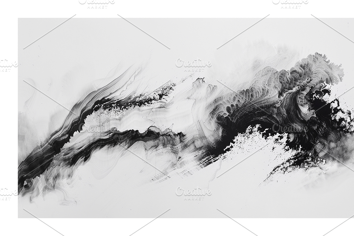 Kesi Co. B&W Ink Wash Art, a Texture Illustration by milatovar (Photo 10 of 20)