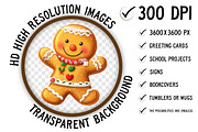 Christmas Gingerbread Clipart, an Illustration by Craft Nest (Thumbnail 2 of 10)