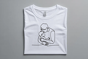 Father and Baby Hug Embroidery Line, an Illustration by Purpose Ekbal (Thumbnail 2 of 3)