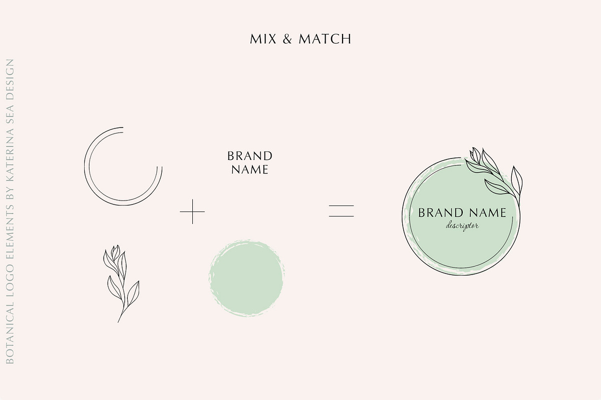 Botanical line art logo elements, a Branding & Logo Template by Katerina.Sea.Design (Photo 3 of 11)