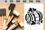 Stencil Wine Barrel, a Decorative Illustration by MARYCRAFTIRIA (Thumbnail 2 of 3)