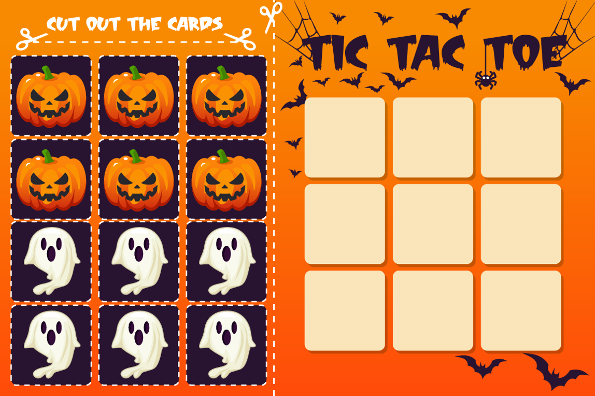 Halloween Tic Tac Toe Game for Kids, a Card Template by BabySofja (Photo 5 of 5)