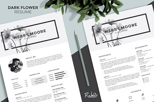 DrkFloral Resume/CV Template 3 Pages