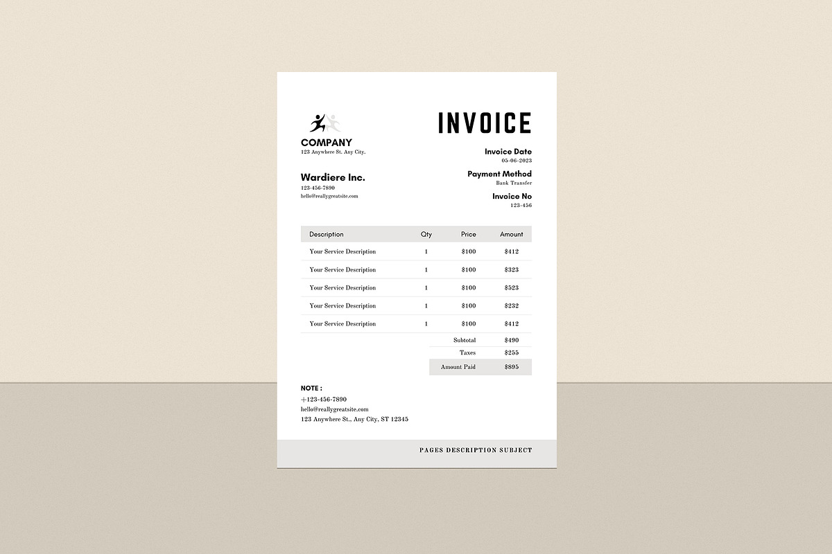 Invoice template, a Business Card Template by MNT-Creator (Photo 2 of 2)
