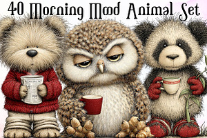 Morning Mood Animal Clipart, an Illustration by Sublimation Artist