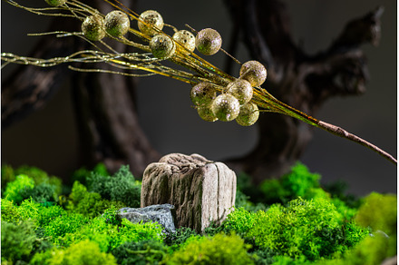 A branch of New Year's toys over a, a Background Photo by Stockphoto by vzwer