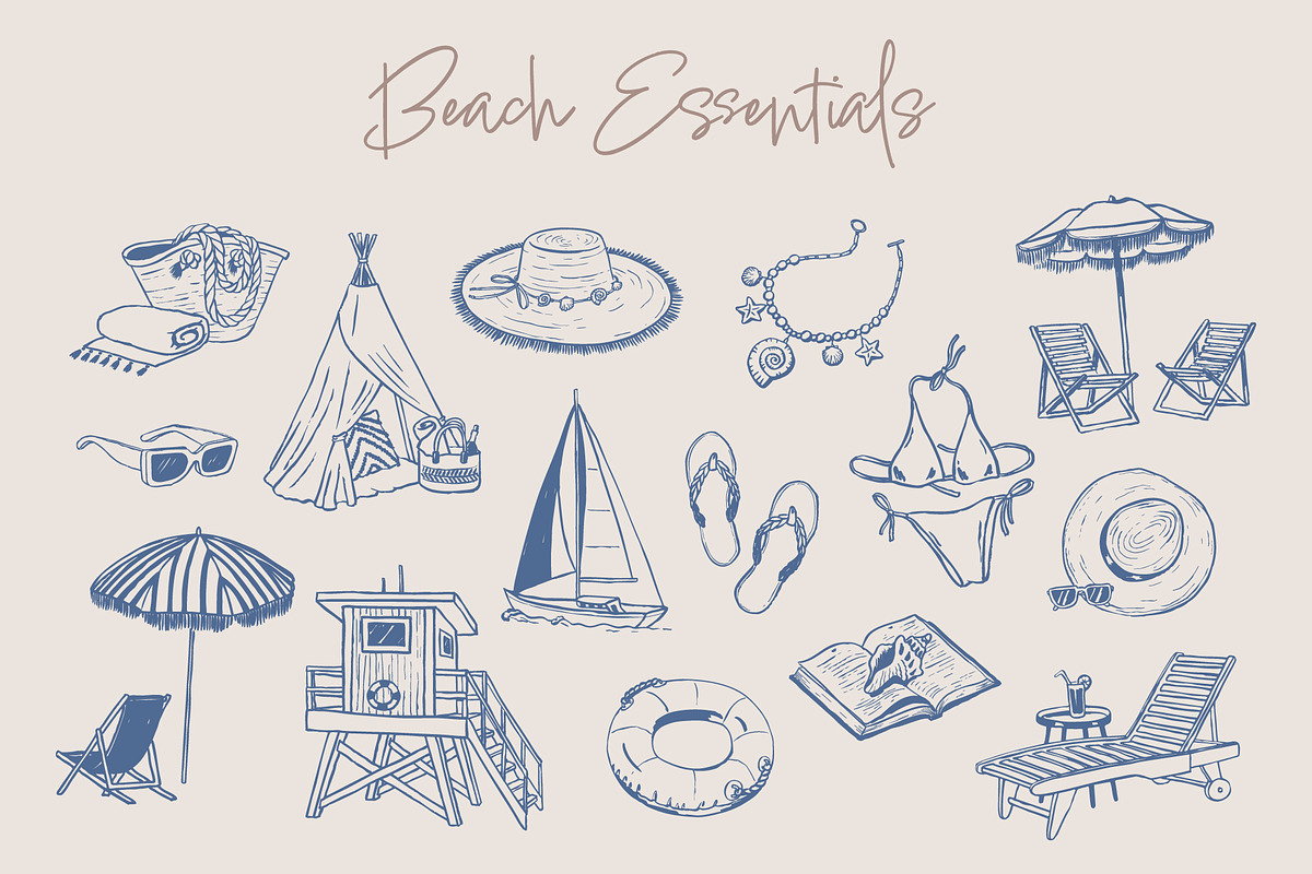 Hand Drawn Summer Illustration Set, an Object Graphic by Wild and Wonder by Ana (Photo 4 of 17)