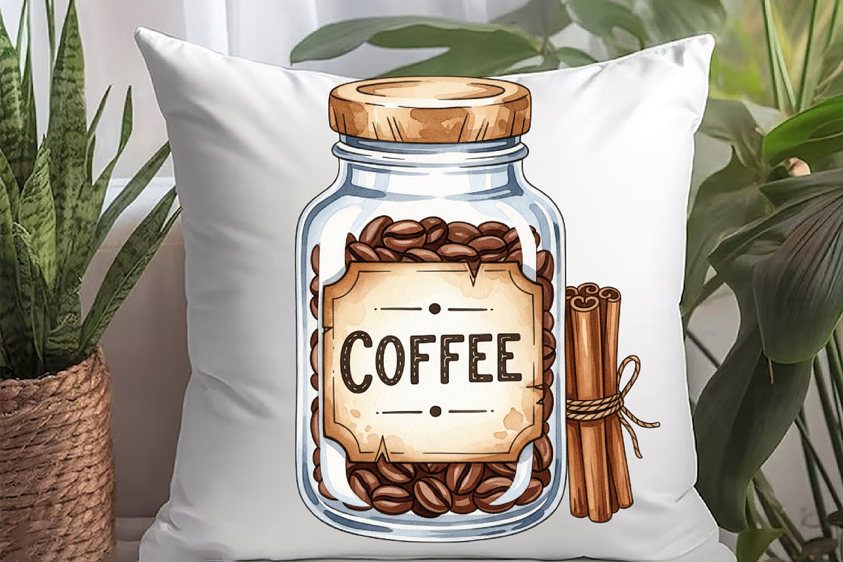 Vintage Autumn Coffee Clipart, an Illustration by Watercolor design (Photo 5 of 6)