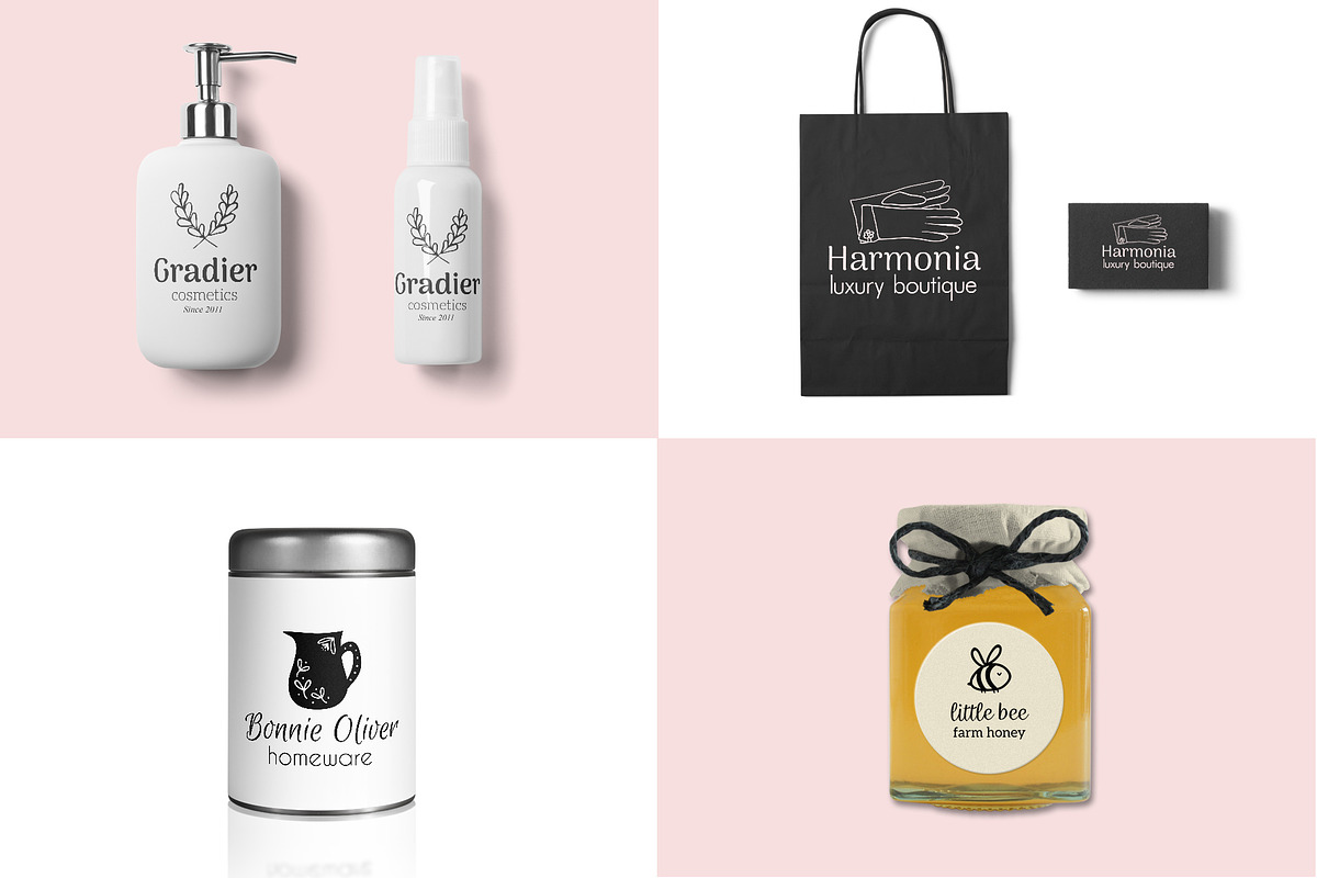 25 premade logo designs, a Branding & Logo Template by Cozy pattern shop (Photo 3 of 7)