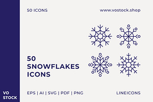 50 Snowflakes Icons